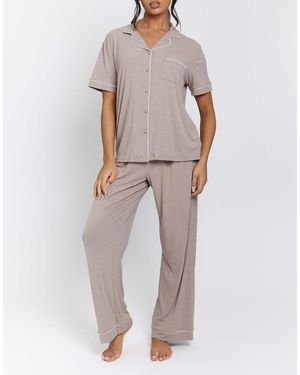 Loungeable Pijama De Canalé Para Mujer De - Neutro
