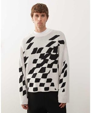 Weekday Jumper With Broken Graphic - White