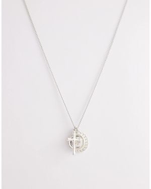 Reclaimed Vintage Unisex Cross Charm Necklace - White