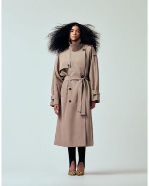 ASOS Oversized Belted Maxi Trench Coat - Natural