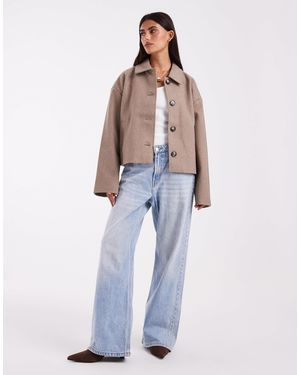 Pieces Short Formal Wool Look Coat - Blue