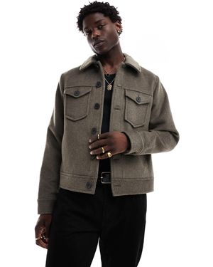 River Island – studio – hochwertige wolljacke - Grau