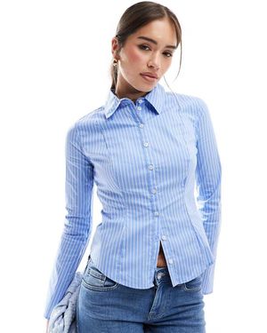 Bershka Fitted Shirt - Blue