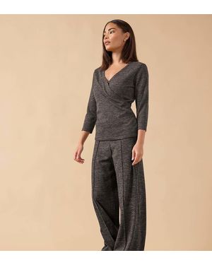 PixieGirl Petite Marl Wide Leg Trousers - Brown