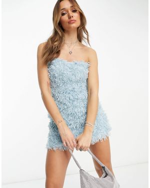 Extro & Vert Robe courte en imitation cuir - pastel - Bleu