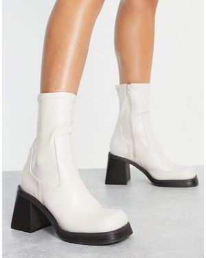 ASOS Reversed Mid Heel Sock Boots - Black