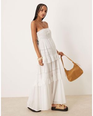 ASOS – trägerloses maxikleid - Weiß