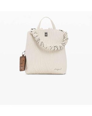 Desigual Zaino Piccolo Con Incisioni - Bianco