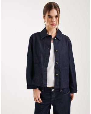 ONLY Pocket Detail Boxy Denim Jacket - Blue