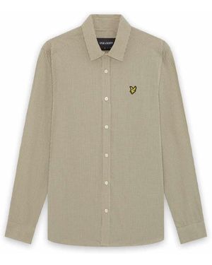 Lyle & Scott Ls Woven Shirts Micro Windowpane Shirt - Natural