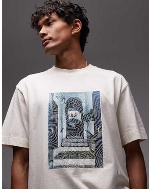 TOPMAN Oversized Fit T-shirt With Doorway Image Print And Embroidery - Multicolour