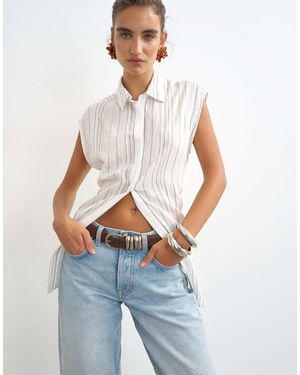 TOPSHOP Bali Echt Suède Leren Riem Met Metalen Detail - Blauw