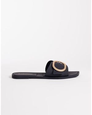 Glamorous Jelly Buckle Sandals - Black
