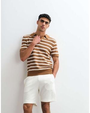 Mango Waffle Textured Shorts - White