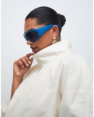 ASOS Asos Design Curve Oversized Bubble Hem Track Jacket - White
