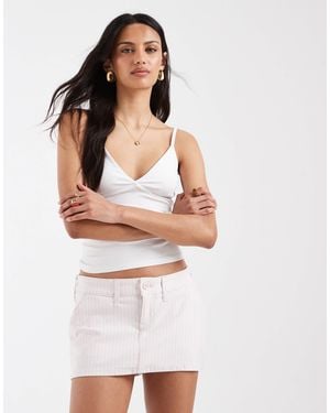 Hollister Low Rise Twill Mini Skirt - White