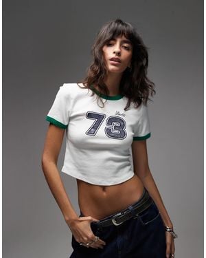 Levi's – cropped ringer-t-shirt - Grau