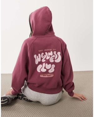 Cotton On Active Plush Premium Graphic Hoodie - Red