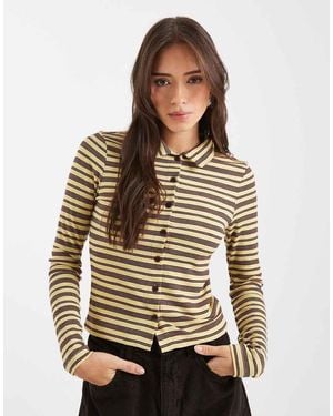 Miss Selfridge Long Sleeve Fitted Button Through Shirt - Multicolour
