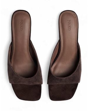 NA-KD Suede Mules - Brown