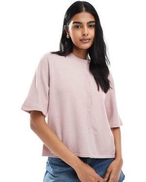 ONLY Short Sleeve Knitted Cardigan - Pink