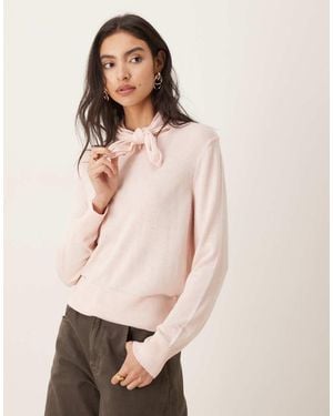 Mango Jersey Con Lazada Al Cuello De Mezcla De Lana De - Neutro
