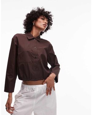 ARKET Pure Cotton Cropped Blouson Jacket - Purple