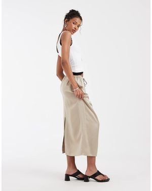 & Other Stories Linen Blend Maxi Skirt - White