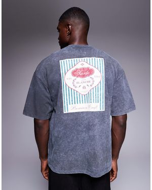 ASOS – schweres, locker geschnittenes t-shirt - Blau