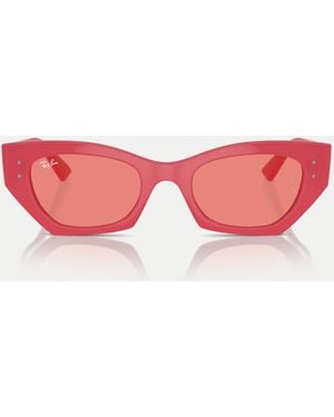 Ray-Ban – zena – unregelmäßig geformte sonnenbrille - Pink