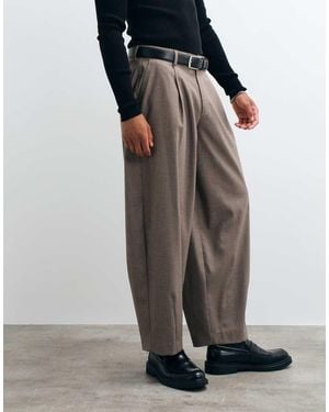 ASOS Wide Barrel Leg Trousers - Grey