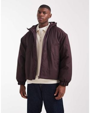 ASOS Hooded Puffer Jacket - Brown