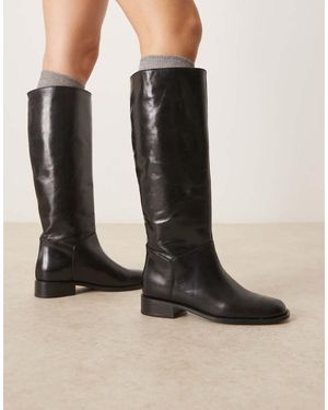 Mango Flat Knee High Boot - Black