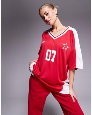 Kaiia Sport – oversize-fußball-t-shirt - Rot