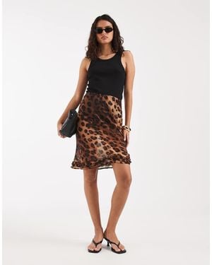 ASOS 90S Length Midi Slip Skirt - Natural