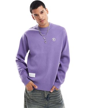 Aape By A Bathing Ape Aape By A Bathing Ape Logo Crew Neck Jumper - Purple
