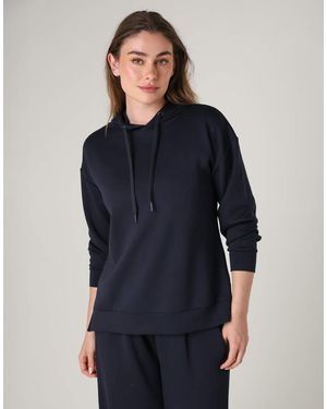 French Connection Luxe Oversized Drawcord Hoody - Blue