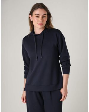 French Connection Luxe Oversized Drawcord Hoody - Blue