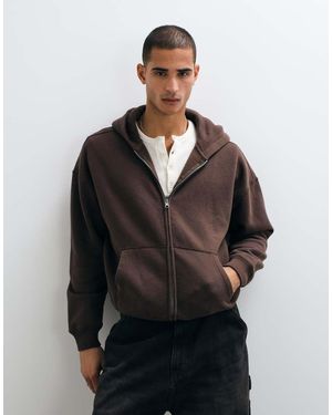 Hollister Boxy Hoodie Met Rits - Zwart