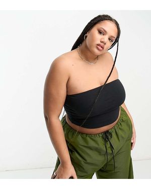 Collusion Plus Jersey Double Lined Bandeau Top - Black