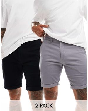 Jack & Jones 2 Pack Chino Shorts - White