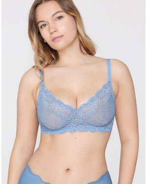 Tezenis Paris Lace Unpadded Balconette Bra - Blue