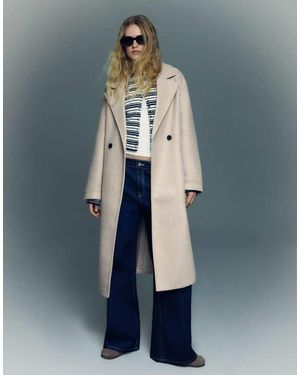 Bershka Zachte Jas Met Overslag - Blauw