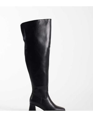 SEQWL Wide Fit Fisher Block Heel Over-the-knee Boots - Black