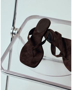ASOS Havana Toe Thong Kitten Heel Sandals - White