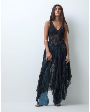 Miss Selfridge Lace Midi Dress - Blue