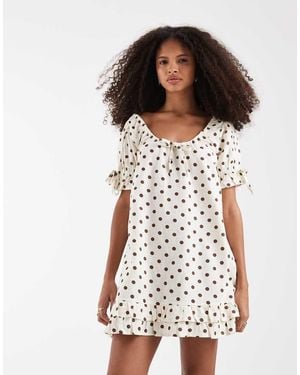 Neon Rose Smock Dress - White