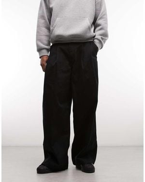 Weekday Oversized Chino Trousers - Black