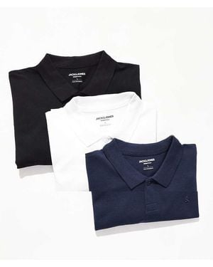 Jack & Jones 3 Pack Slim Fit Pique Polo - Blue