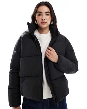 New Look Cropped Hooded Puffer Coat - Blue